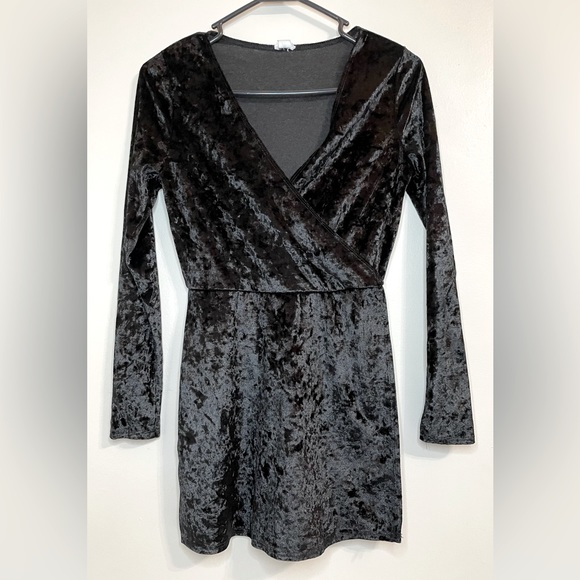 Garage Black Velvet Romper Dress - Picture 1 of 6